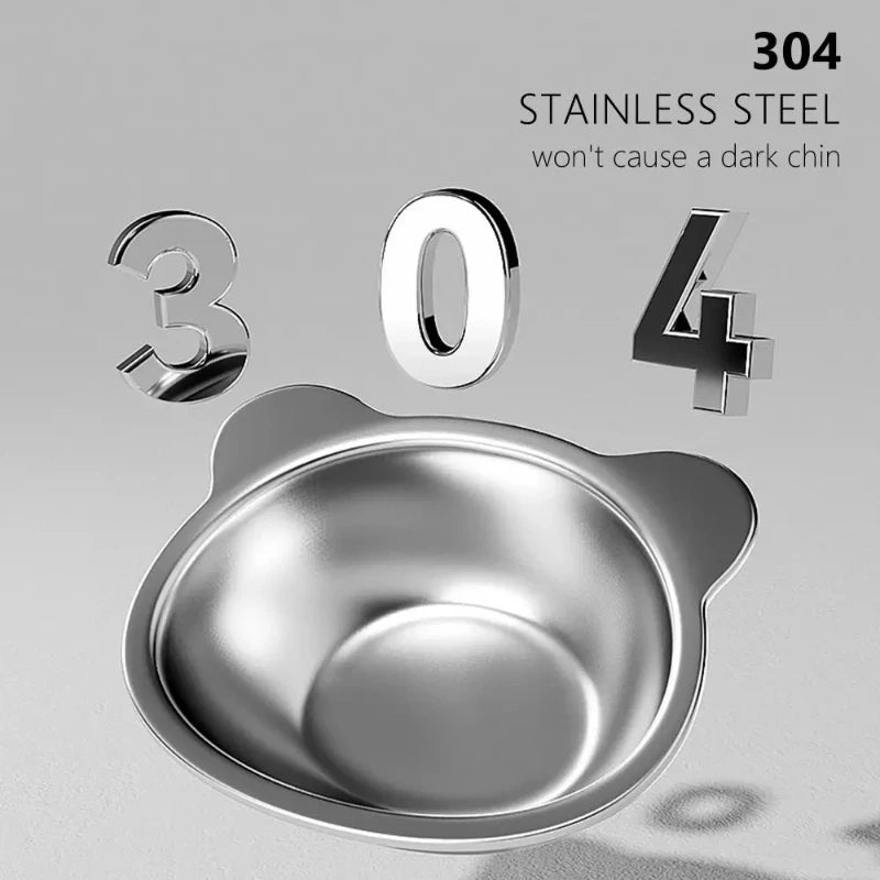 304 Stainless Steel Raised Cat Bowl with 15° Elevated Design