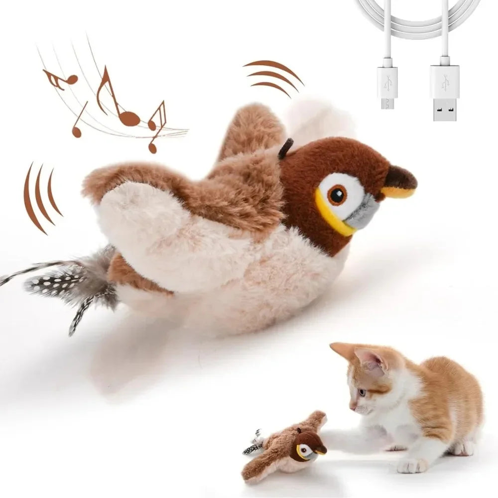 Remote Control Cat Toy Interactive Electric Fluttering Sparrow