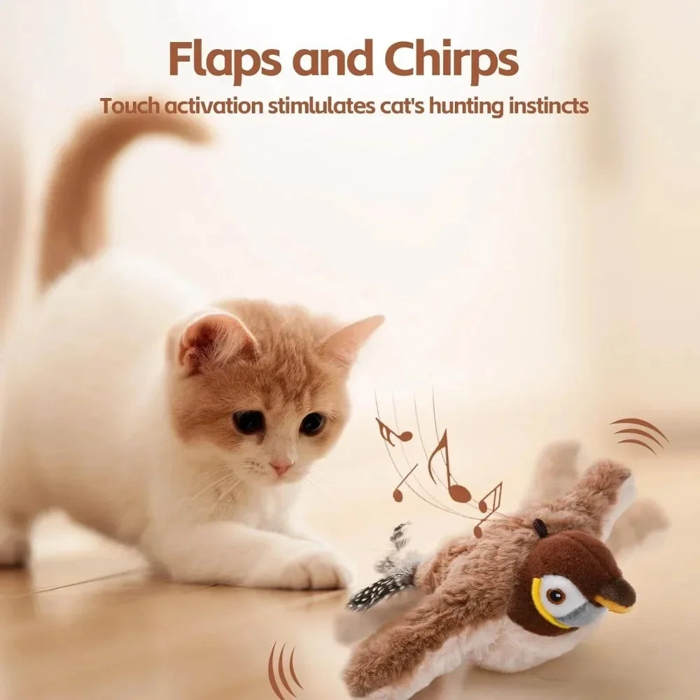 Remote Control Cat Toy Interactive Electric Fluttering Sparrow