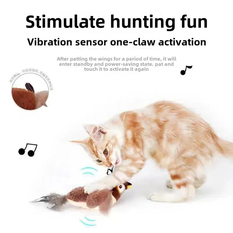 Remote Control Cat Toy Interactive Electric Fluttering Sparrow