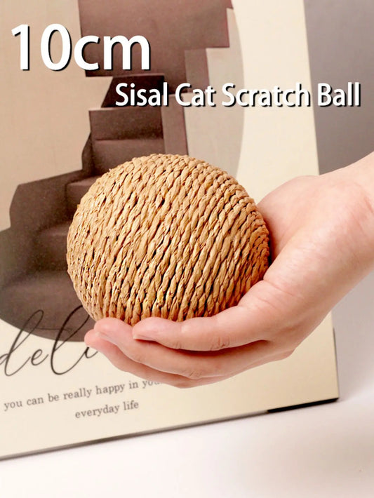 10CM Interactive Sisal Cat Scratching Ball Toy