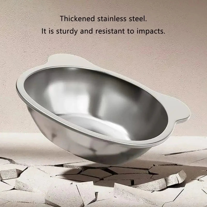 304 Stainless Steel Raised Cat Bowl with 15° Elevated Design