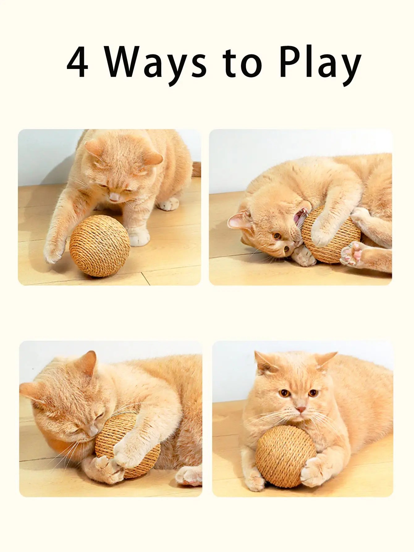 10CM Interactive Sisal Cat Scratching Ball Toy