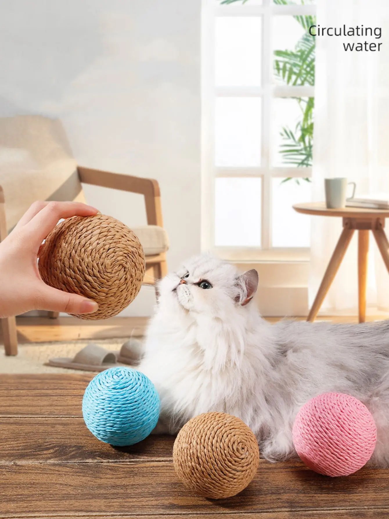 10CM Interactive Sisal Cat Scratching Ball Toy